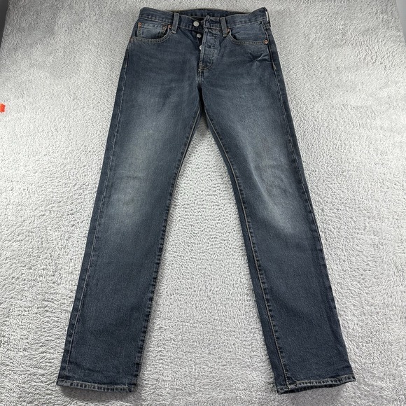 Levi's 501xx Jeans Mens 28x32 Button Fly Fading Fade Dark Wash‎ Clean Denim - Picture 1 of 10